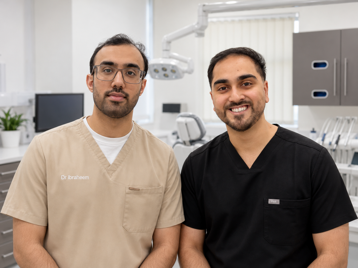Two dentists in a premium dental clinic